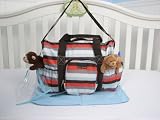 SOHO Stripe Diaper bag with changing pad station and wipe case