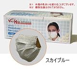 欧米医療機関向け★耐水機能付きサージカルマスク(スカイブルー)50枚入り【10箱以上送料無料】