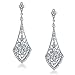 Bling Jewelry Silver Art Deco Leaves Teardrop Pave title=
