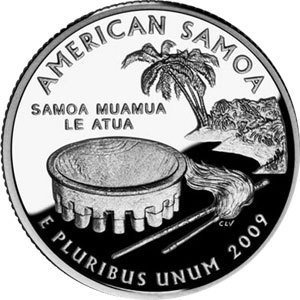 US 2009 P MINT AMERICAN SAMOA QUARTER UNC COIN