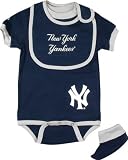 New York Yankees Baby Bib and Bootie Creeper Set