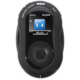 RCA Jet 4 GB Sports MP3 Player with Video, Music, FM Radio, and Sports Features (Black) by RCA
