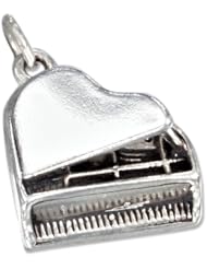 Sterling Silver Three Dimensional Grand Piano Charm