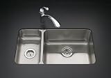 KOHLER K-3174-L-NA Undertone High/Low Undercounter Kitchen Sink