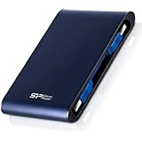 Silicon Power 1TB Rugged Armor A80 IEC 529 IPX7 Shockproof, Waterproof 2.5-Inch USB 3.0 Military Grade External Portable Hard Drive - Blue