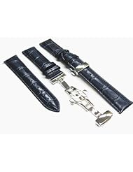 18mm Leather Strap Deployment Band for Tissot Blue 2b