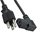 SF Cable, 6ft 18 AWG Universal Right Angle Power Cord ( IEC320 C13 to NEMA 5-15P)