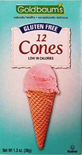 Goldbaums Ice Cream Cones, 12 Cones, Gluten Free, 1.3-Ounce (Pack of 6)