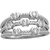 14K White Gold Diamond Bridal Anniversary Band Ring