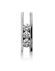 Three Stone Round Brilliant Diamond Pendant in 14K White Gold