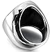 INBLUE Men's Stainless Steel Ring Silver Tone Black Tree of Life