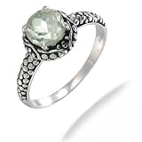 7MM Green Amethyst Ring In Sterling Silver 1.30CT (Available In Sizes 5-9)