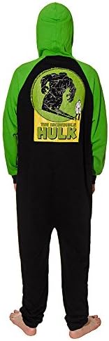 The Incredible Hulk Unisex-adult's Glow In The Dark Onesie - Large, Green/Black