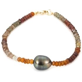14k Yellow Gold 9-10mm Peacock Baroque Freshwater Cultured Pearl and... by