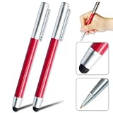 2 x First2savvv new red luxury multi-functional anti slip steel stylus pen for ARCHOS ARNOVA 9 G2 ICS Tablet PC - 8GB