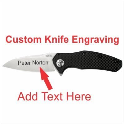 ZERO TOLERANCE 0770CF STONEWASH BLADE, CARBON FIBER HANDLE ASSISTED FOLDING KNIFE CUSTOM ENGRAVING