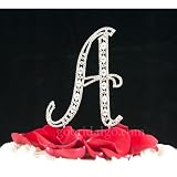 Swarovski Crystal Monogram Cake Topper Vintage Style - Letter A