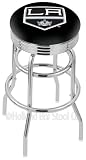 Los Angeles Kings 25 Inch Chrome Double Ring Swivel Bar Stool with Ribbed Accent Ring