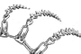 Oregon 67-001 Lawn & Garden Tire Snow Chains With 2-Link Spacing Size 16X650-8 & 15X600-6 Tire Snows
