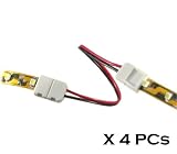 HitLights LED PCB Connector-2 Conductor, 4pcs, Strip to Strip, Any Angel Turn, For monochrome LED strip