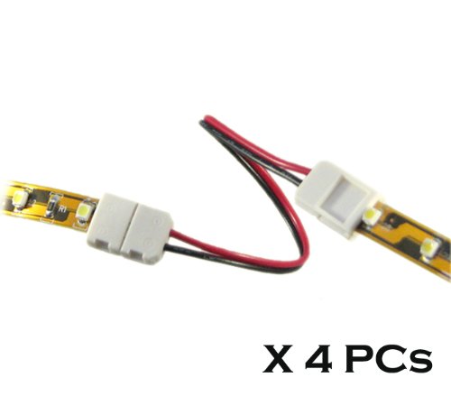 HitLights LED PCB Connector-2 Conductor, 4pcs, Strip to Strip, Any Angel Turn, For monochrome LED strip