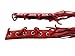 Red Leather Fringed Motorcycle Clutch Lever Brake Cover with 12