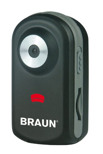 Braun Phototechnik MiniActionDV Pocket Camcorder (2 Megapixel, 1-fach opt. Zoom, 20m wasserdicht) schwarz