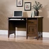 August Hill Compact Computer Desk Oiled Oak Finish