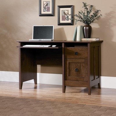 August Hill Compact Computer Desk Oiled Oak Finish