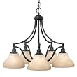 Royce Lighting RC700/5-23 Prescott 5-Light Chandelier with Sepia-Tinted Glass Shades, Oil-Rubbed Bronze
