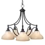 Royce Lighting RC700/5-23 Prescott 5-Light Chandelier with White Alabaster Glass, Oil Rubbed Bronze