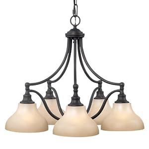 Royce Lighting RC700 5-23 Prescott 5-Light Chandelier with White Alabaster Glass, Oil... by Royce Lighting