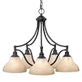 Royce Lighting RC700/5-23 Prescott 5-Light Chandelier with White Alabaster Glass, Oil Rubbed Bronze