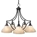 Royce Lighting RC700/5-23 Prescott 5-Light Chandelier with Sepia-Tinted Glass Shades, Oil-Rubbed Bronze