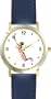 Woman Beach Volleyball Player No.1 Playing Volleyball or Volley Ball Theme - WATCHBUDDY� DELUXE TWO-TONE THEME WATCH - Arabic Numbers - Blue Leather Strap-Women's Size-Small