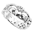 Sterling Silver Ring - Claddagh - 5mm Band Width and 8mm Face Height in Sizes: 4-12