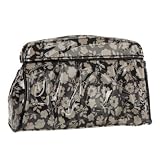 Debenhams-Black floral ruched toiletry bag-