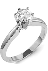 Gorgeous! Women's 14k White-gold (1 CT) Moissanite Solitaire Engagement Ring
