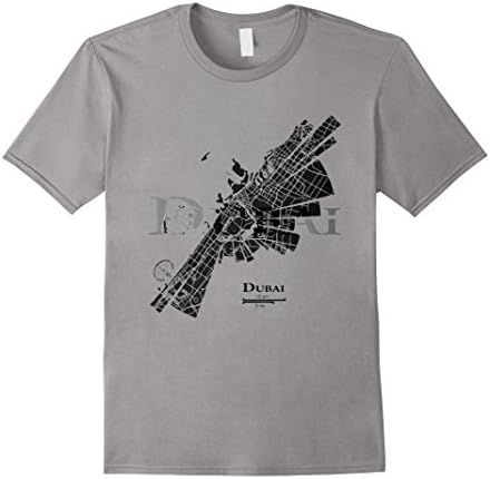 Men's Fun Dubai Map - Dubai Map Tee Medium Slate