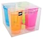 Zak Designs Assorted Brights 24-Ounce Double Wall Tankards, 4 Pack