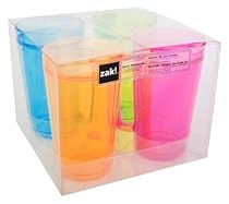 Zak Designs Assorted Brights 24-Ounce Double Wall Tumbler, 4 Pack