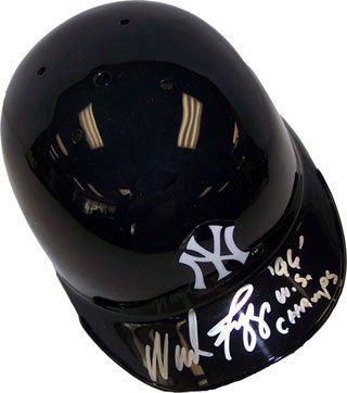 Wade Boggs 96 WS Champs Autographed/Hand Signed New York Yankees Baseball Mini Helmet