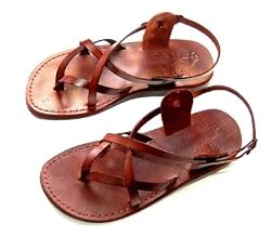 Jesus - Yashua Style III - Camel Shoemaker Unisex Outdoor Leather Biblical - Sandals from the Holy Land