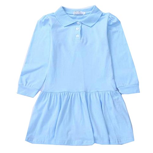 Z by Yoon Little Girls Blue Long Sleeve School Uniform Polo Dress 3T-7