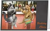 Birthday Cheers Cat Fun Funny Humor Husband Brother Sister Uncle Wife Greeting Card (5x7) by QuickieCards. Always Fast FREE Shipping