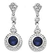 14K White Gold Iolite and Diamond Earrings
