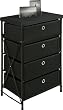 Altra Furniture Folding Storage unit with 4 Fabric Bins, Black