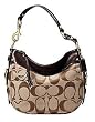 Authentic Coach Signature Zoe Shoulder Bag 12657 Khaki Mahogany