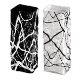Black and White Glass Hurricane Vases Set of 2 - 12" Tall Sale
