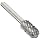 PFERD Cylindrical Carbide Bur, Clog-Resistant, Uncoated (Bright) Finish, Double Cut, Radius End